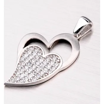 Přívěsek Dámský přívěsek stříbro 925 zirkon srdce ZS-023-OKS