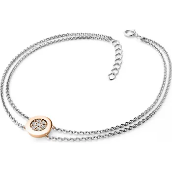 Náramek Dámský náramek zlato mix 585/1000 přírodní diamant 0.084 ct G/SI brilianty 10902-NR02-BCV délka 18 cm