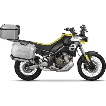 Motodoplněk Kompletní sada hliníkových kufrů SHAD TERRA, 55L topcase 36L/47L boční kufry, včetně montážní sady a plotny SHAD Aprilia Tuareg 660