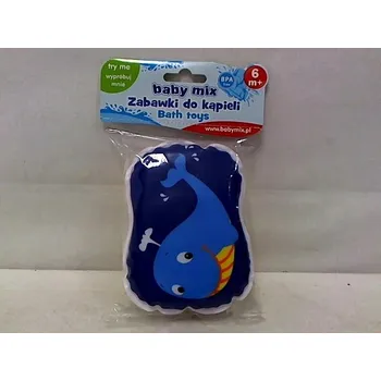Hračka pro nejmenší Baby Mix Měkká knížka do koupele velryba GS-200W-S