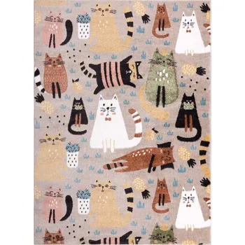 Koberec Hans Home Dětský kusový koberec Fun Kittens Cats beige - 140x190 - doprava zdarma