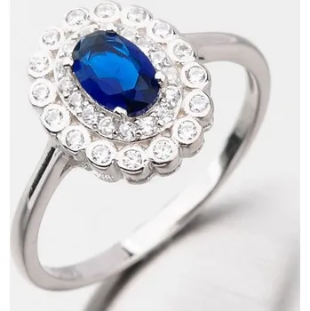 Oblečení a móda Dámský prsten stříbro 925 zirkon safír GST-11237 velikost 52