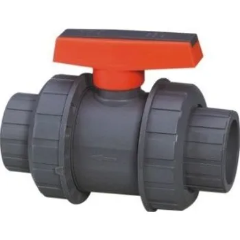 Ventil - průměr 75 mm - kulový dvojcestný Extra, k propojení trubek, PVC, šedý, 2.17kg (313011)