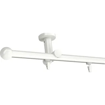 Garnýž Kovovégarnýže.cz Stropní garnýž Ballo broadway 19 mm bílá lesklá Varianta jednořadá nebo dvouřadá: Dvouřadá, Uchycení látky: jezdec s kovovou žabkou, Délka garnýže Broadway: 480 cm