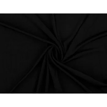 Úplet žebrovaný PES, barva 7 (210 g/m²) černá