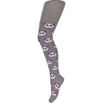 Dívčí punčocháče se vzorem WOLA PANDY tmavě šedé Velikost: 80-86