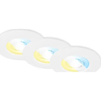 Bodové svítidlo BRILONER 3ks sada CCT vestavné svítidlo, 9 cm, 4,9W, 580lm, bílé BRI 7605036