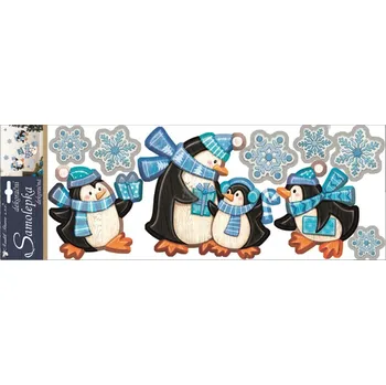 Okenní fólie bez lepidla vánoční 10345 tučňáci 57x20 cm