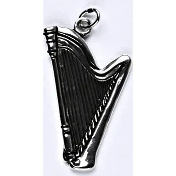 Přívěsek Stříbrný přívěsek harfa - P245 (Stříbrný přívěsek hudební nástroj)