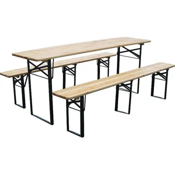 Zahradní sestava Set pivní DORTMUND Max, stůl 220x70x77cm, 2x lavice 220x25x47cm