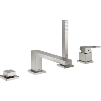 Vodovodní baterie Grohe Eurocube - Vanová baterie na okraj vany, 4-otvorová instalace, supersteel 19897DC1