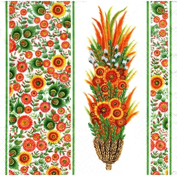 Papírový ubrousek UBR-F95, Ubrousek, 16x16 cm, PESTROBAREVNÁ KYTICE, 1 kus