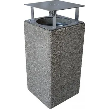 Venkovní odpadkový koš Koš CONCRETE se stříškou Stříška koše: Bez popelníku