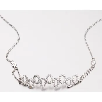 Náramek Dámský náramek bílé zlato 585 zirkon 149-0657 délka 18 cm