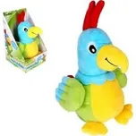 Papoušek mluvící plyš 24cm na baterie se zvukem v krabici 15x25x16cm