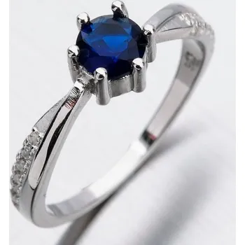 Šperk Dámský prsten stříbro 925 zirkon safír GST-11305 velikost 54