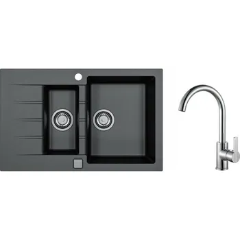 Granitový dřez SET ALVEUS CADIT 70 / 91 + BATERIE TONIA CHROM