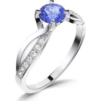 Prsten Dámský prsten přírodní diamant 0.50 ct G/SI tanzanitem a brilianty tanzanit 140002-B-TAN velikost 52