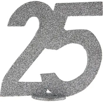 Party dekorace Číslo 25 - stříbrná dekorace