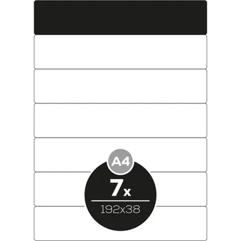 Speciální papír Etikety Top Stick A4/100 ks, 192x38 mm - 7 etiket, bílé