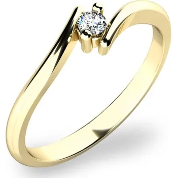 Prsten Zásnubní prsten žluté zlato 585/1000 přírodní diamant 0.045 ct G/SI 10846D-ZL velikost 52