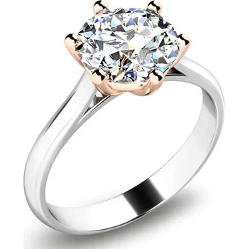 Prsten Zásnubní prsten bílé zlato 585/1000 zirkon růžovou korunkou ZP-10938-BCV-ZIR velikost 52