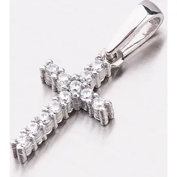 Přívěsek Přívěsek bílé zlato 585 zirkon kříž se z obou stran 53DZ-60100B-ZIR