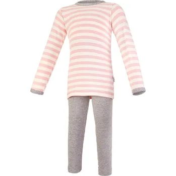 Dívčí pyžamo Little Angel Pyžamo DR smyk Outlast® - pruh růžový/šedý melír Velikost oblečení: 122