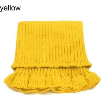 Šála Hřejivý dámský jednobarevný nákrčník s volánkem Barva: B - žlutá