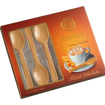 Čokoláda Bolçi Čokoládové lžičky z bílé karamelizované čokolády s drcenými trubičkami 54 g