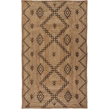 Koberec Flair Rugs koberce Kusový koberec Printed Jute Rowen Natural/Black Rozměry koberců: 160x230
