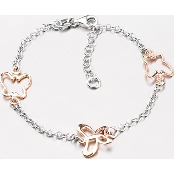 Náramek Dámský náramek stříbro 925 motýli B1402015-0331-SLX délka 17 cm