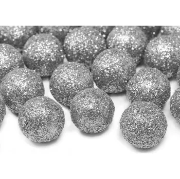 Party dekorace Menší třpytivé kuličky - stříbrné