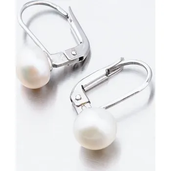 Náušnice Dámské náušnice bílé zlato 585 perly s bílá 52GZ-8002B-KL