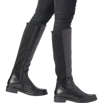 Dámské kozačky Remonte kožené černé kozačky D8371-01, nadměrné 43