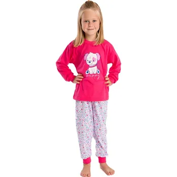 Dívčí pyžamo Dívčí pyžamo Betty Mode vel. 104,110,116 tmavě růžové - štěně