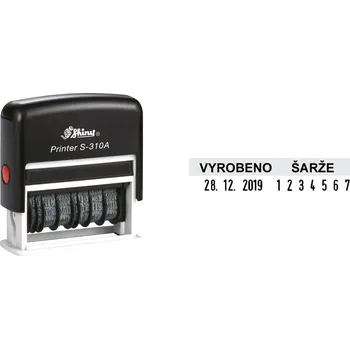 Razítko Razítko Shiny S-310B Printer Line, vlastní text 49 x 5 mm + 1x datum a 7 číslic