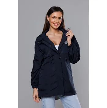 Dámská cargo bunda Tmavě modrá tenká bunda pro ženy s podšívkou H848K SWEST, odstíny modré XXL (44) i392_21484-48