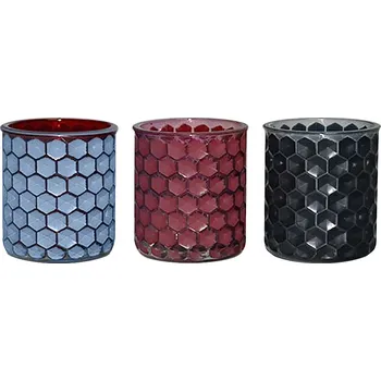 Svícen Skleněný svícen 80×90 mm – pro čajovou i maxi čajovou svíčku, barevný mix