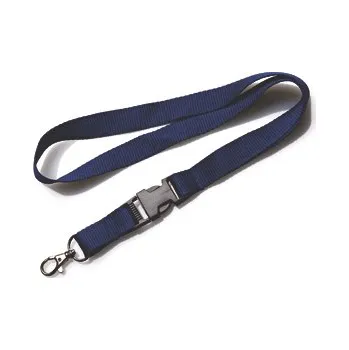 Klíčenka na krk s karabinou a sponou Promex 2 cm - navy