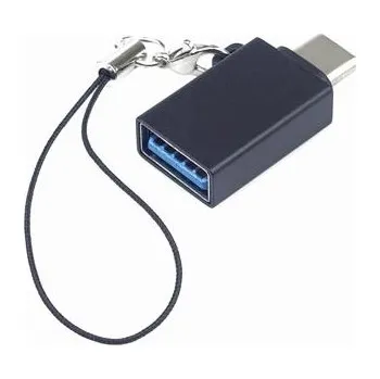 Kabel do PC PremiumCord Adaptér USB-C male - USB3.0 A female, OTG, černý s očkem na zavěšení