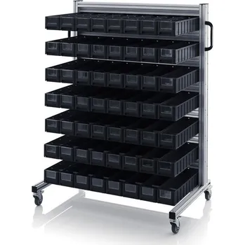 paleta ESD systémové přepravní podvozky pro regálové přepravky 112 x 65 x 135 cm - Dopravní černá - materiál: Aluminium / Stahl / Kunststoff / MPX - ESD SR.L.5109