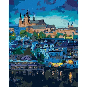 Diamondi Diamantové malování - TEMNÁ PRAHA Rozměr: 40x50 cm, Rámování: bez rámu a bez vypnutí plátna