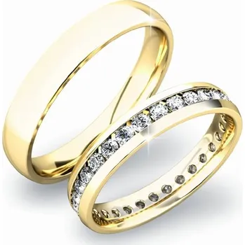 Prsten Snubní prsteny žluté zlato 585 zirkon 0.750 ct G/SI SP-61033