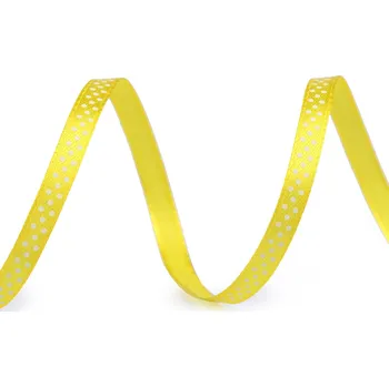 Stuha Saténová stuha s puntíky šíře 6 mm