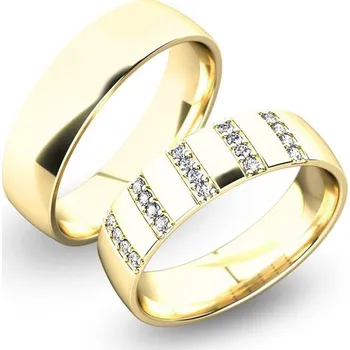 Prsten Snubní prsteny žluté zlato 585 zirkon 0.100 ct G/SI SP-61025Z