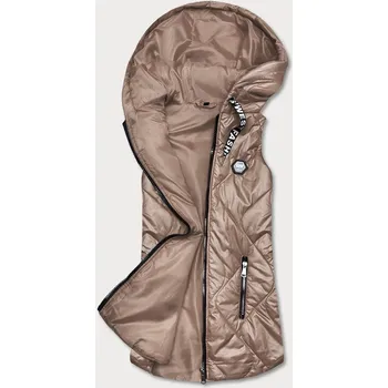 Dámská vesta Tmavě béžová dámská vesta s kapucí 475 SWEST, odstíny béžové S (36) i392_21508-46