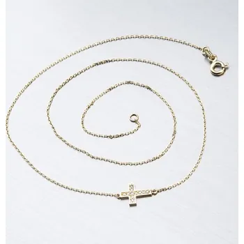 Náhrdelník Dámský náhrdelník žluté zlato 585 zirkon 45-1905 délka 40 cm