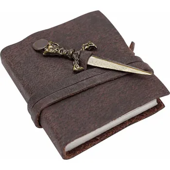 Karnevalový kostým House of Warfare Kožený sešit 5x6cm s dýkou a koženým řemínkem