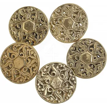 Knoflík Outfit4Events Mosazný knoflík se vzorem růže 26mm 1ks